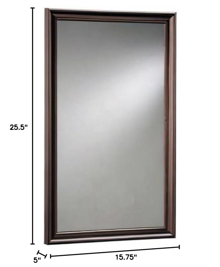 Bronze Frame Medicine Cabinet, 15.75" x 25.5", White