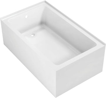 VTAP6036L22TS 60-Inch Acrylic 2-Wall Corner Alcove Tub with Left Hand Drain, White