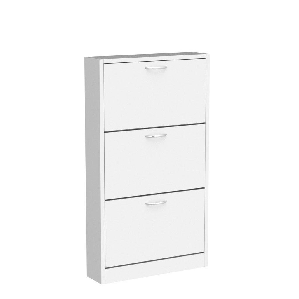 Shoe Cabinet, Narrow Shoe Storage with 3 Flip Drawers