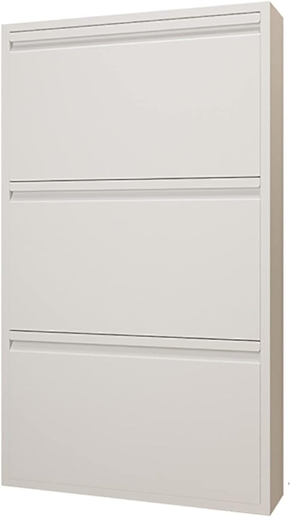 Shoe Organizers Wall-Mounted Shoe Rack 12cm Ultra-Thin Shoe Cabinet, Home Steel Large-Capacity Tumbler Cabinet