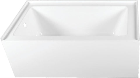 VTAP603222L Aqua Eden 60-Inch Acrylic Alcove Tub with Left Hand Drain Hole, L 60" x W 32" x H 21-5/8"D, White