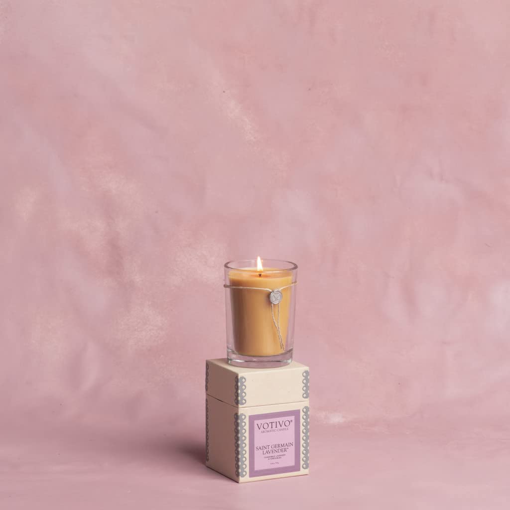 Saint Germain Lavender 6.8 oz Aromatic Candle | Soy Wax Blend | Luxury Glass Jar Scented Candle & Box | Candles
