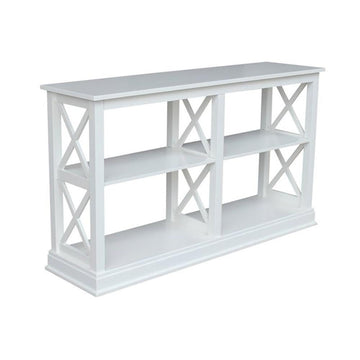 Hampton Sofa Server Table With Shelves, Standard, White