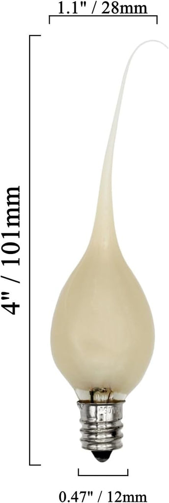 Country Style Incandescent Silicone Dipped Candle Light Bulbs ~ 5 Watt Pearlized Silicone, Gold Glow