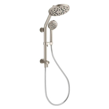 HydroRail 3-in-1 Multifunction Shower System, Brushed Nickel, with Handshower, Slidebar, 60" Hose, 5 Spray Functions