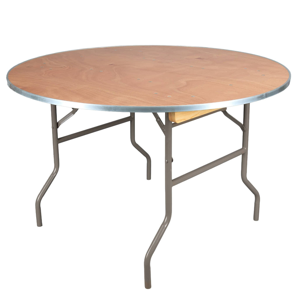 Round Heavy Duty Natural Plywood Folding Banquet Table