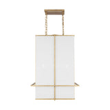4-Light Wood Dimmable Square / Rectangle Chandelier