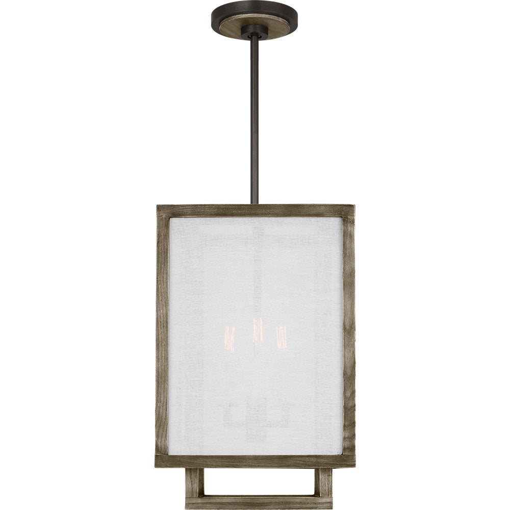 4-Light Wood Dimmable Square / Rectangle Chandelier