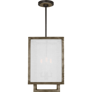 4-Light Wood Dimmable Square / Rectangle Chandelier
