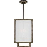 4-Light Wood Dimmable Square / Rectangle Chandelier