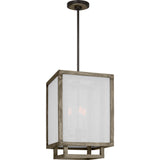 4-Light Wood Dimmable Square / Rectangle Chandelier