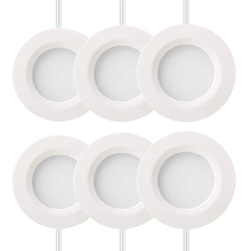 LED Puck Light Kit, 6-Pack, Plug-in, 3000K, White
