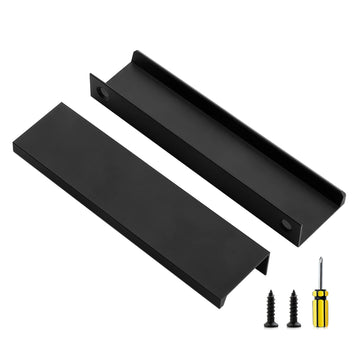 10 Pack Finger Pulls for Cabinets 128mm/5 Length Black Edge Pulls