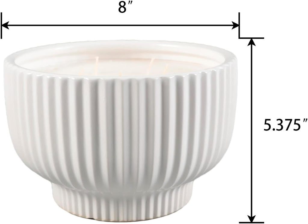 8" Ceramic Bowl Candle Bamboo 50 oz - Set of 48