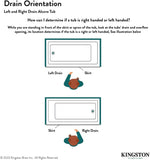 VTDR603022L 60-Inch Acrylic Curved Apron 3-Wall Alcove Tub with Left Hand Drain Hole, White