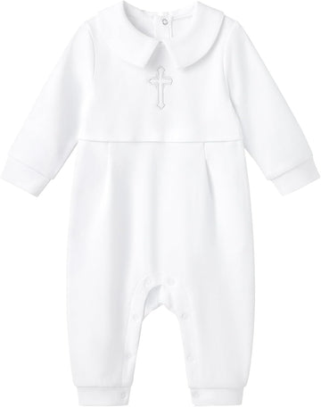 Baby Boy Baptism Outfit Cotton Romper
