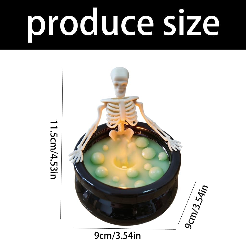 Halloween Shelf Candle Accent with Figure Top and Ceramic Vessel