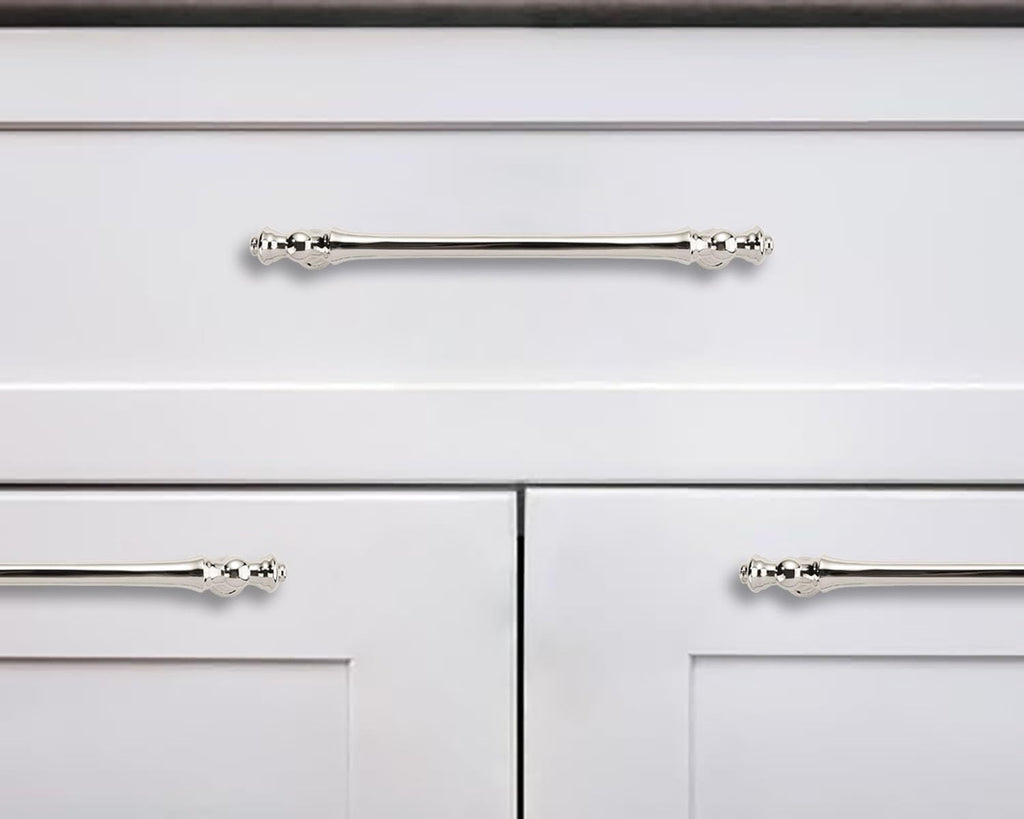 10 Pack 3-3/4 Inch(96mm) Polished Nickel Cabinet Pulls Drawer Pulls Kitchen Cabinet Hardware Zinc Pulls for Dresser