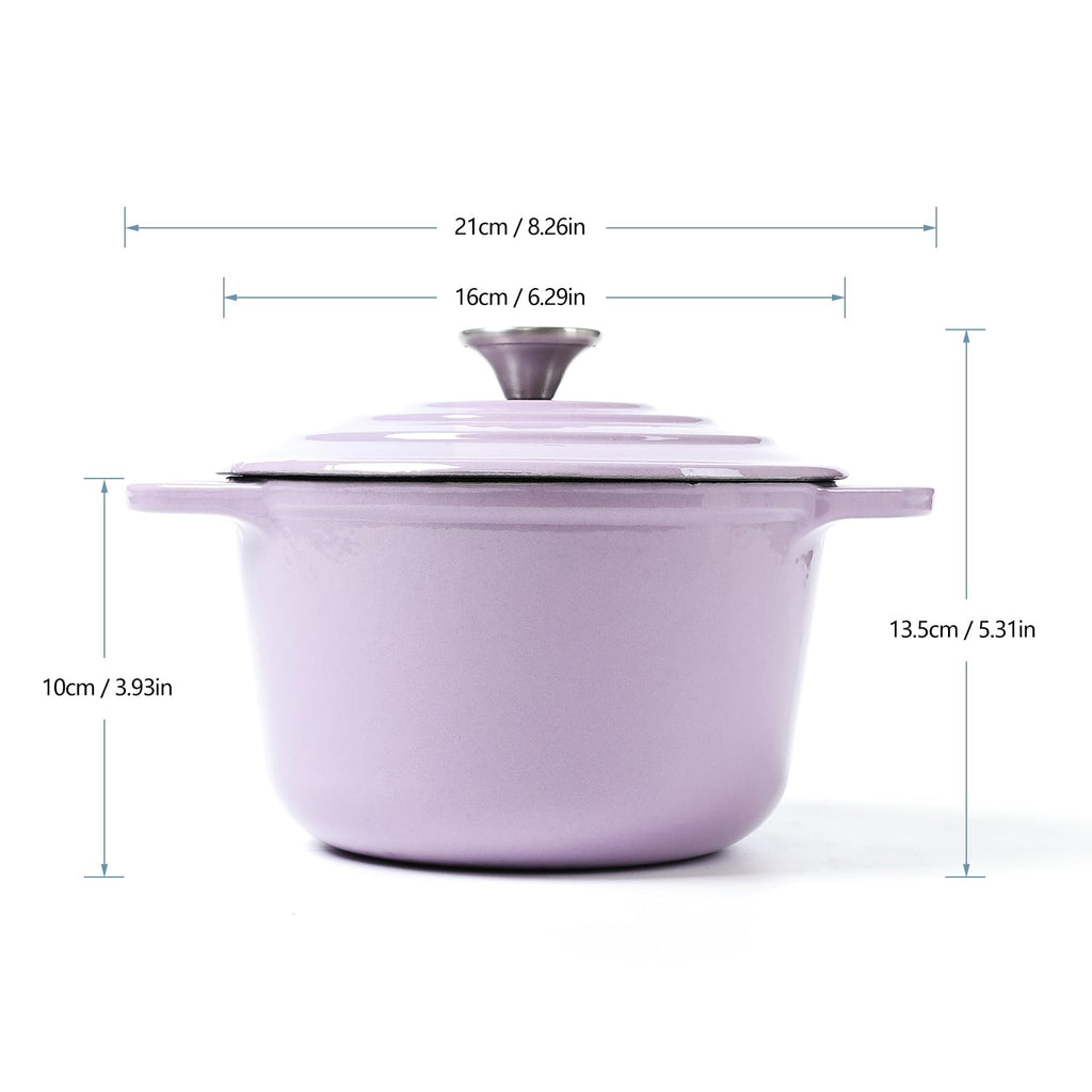 Enameled Cast Iron 1.5-Quart Mini Dutch Oven Purple