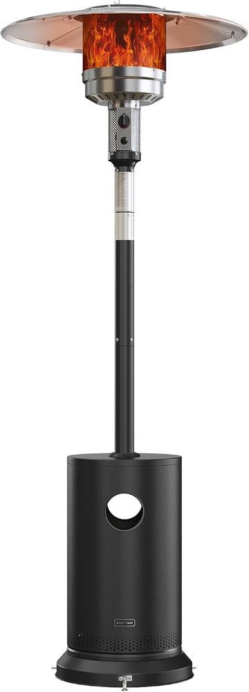 50,000 BTU Patio Heater for Outdoor Use with Round Table Design, Double-Layer Stainless Steel Burner, Wheels, Triple