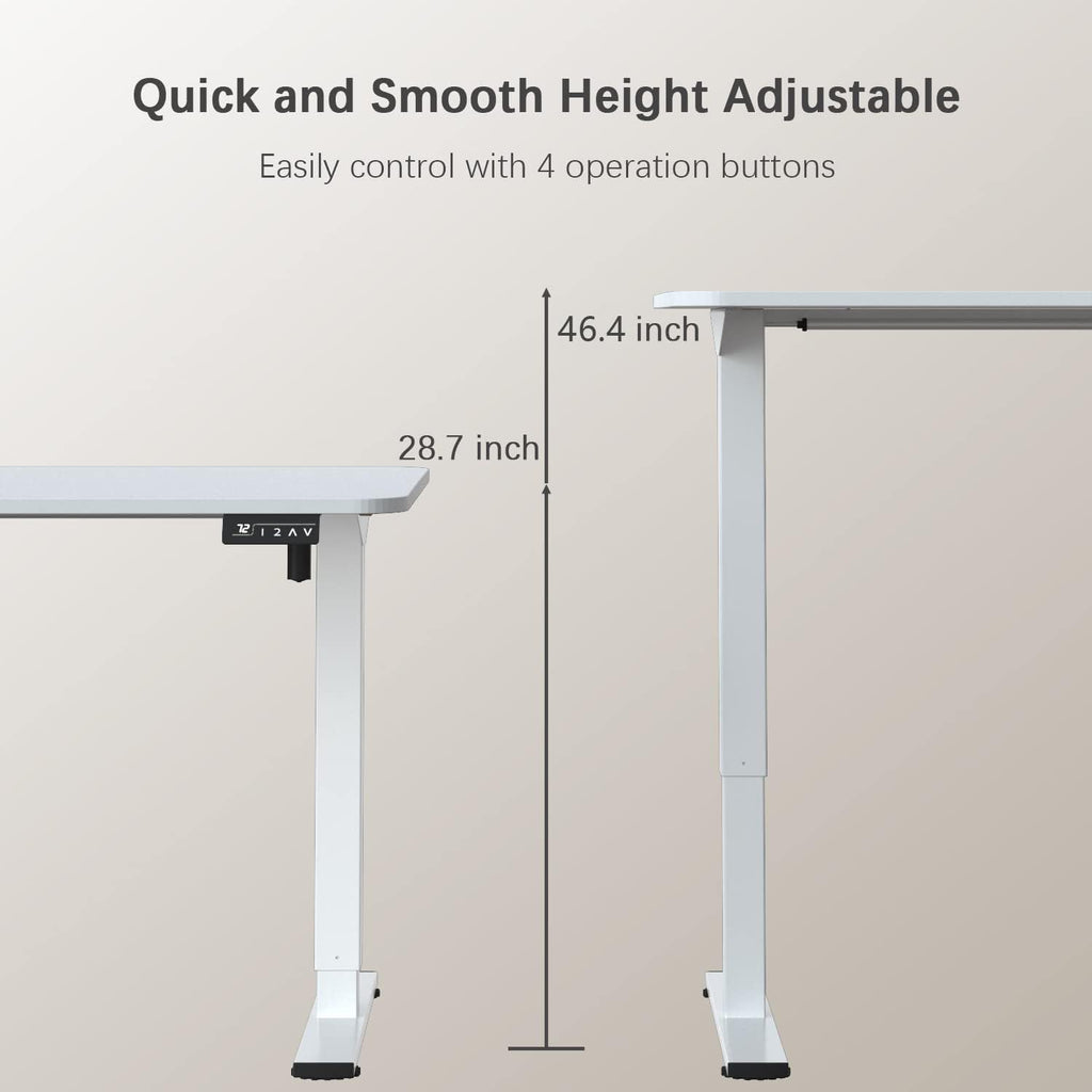 63 Inches Electric Height Adjustable Standing Desk Home Office Desk