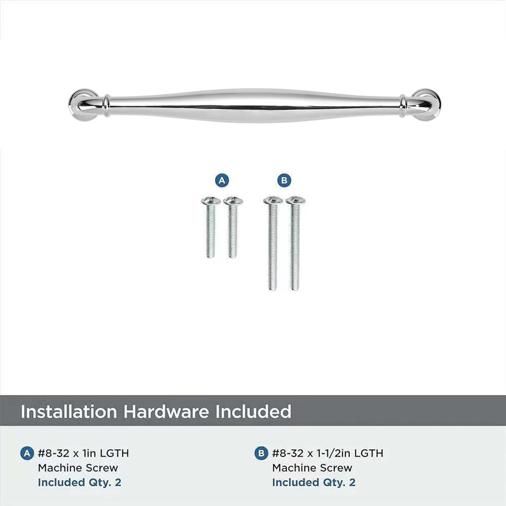 10 Pack 5inch(128mm) Hole Center Vibrant Polished Chrome Cabinet Pulls Solid Heavy-Duty Tradition Handles Hardware