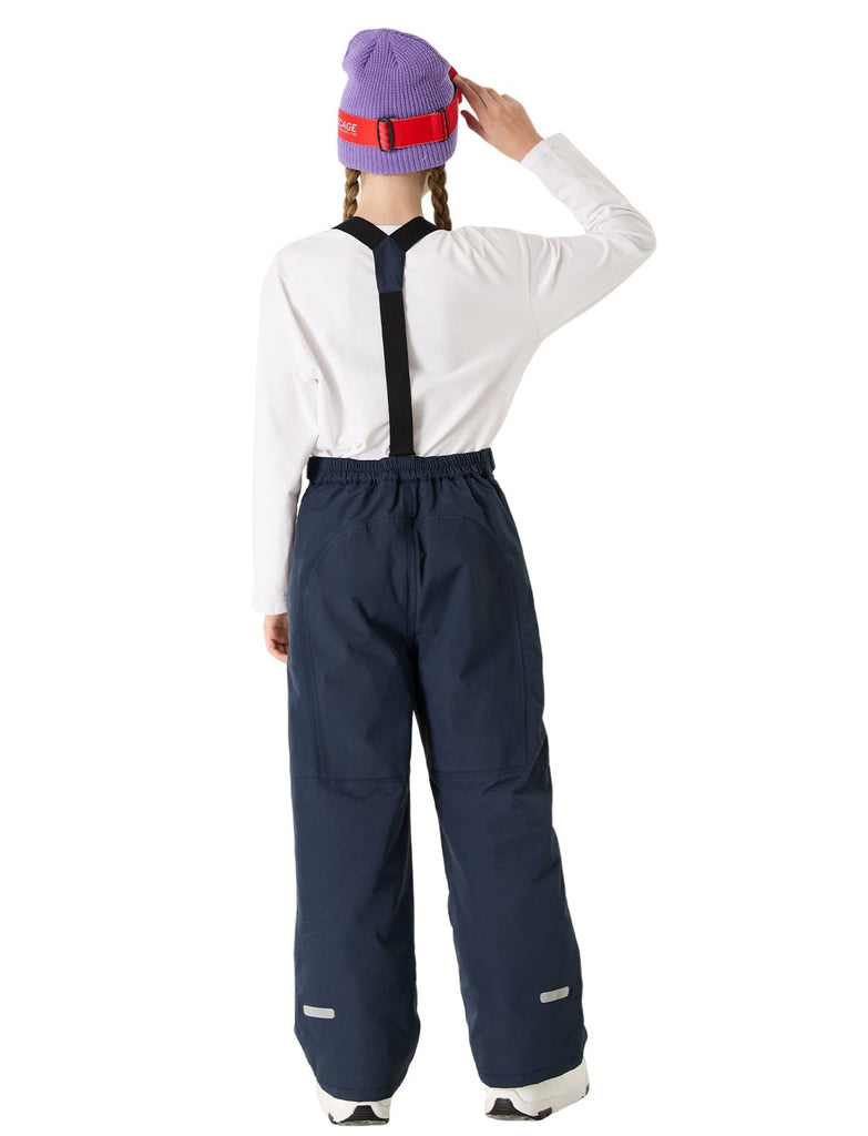Kids Snow Bibs Boys Girls Ski Pants Snowboard Insulated Navy Blue