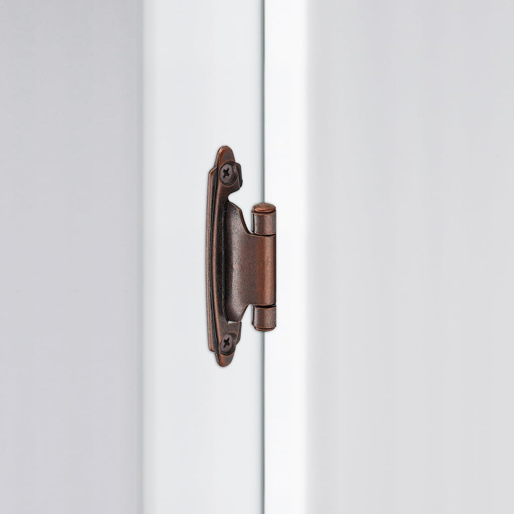 Antique Copper Cabinet Hinges 1/2 Inch Overlay 20 Pack(10 Pairs)