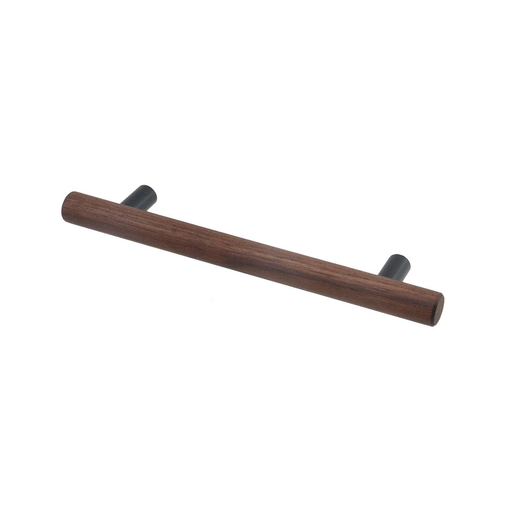 4-Pack Walnut Wood Drawer Pulls, 5.04" Hole Center, 7.16" Length