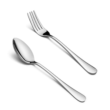 24-piece Forks and Spoons Set, Serving Silverware Set