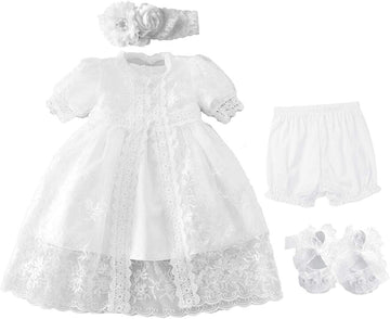 Christening Gown Baby Girl Lace Toddler White Special Occasion Dresses