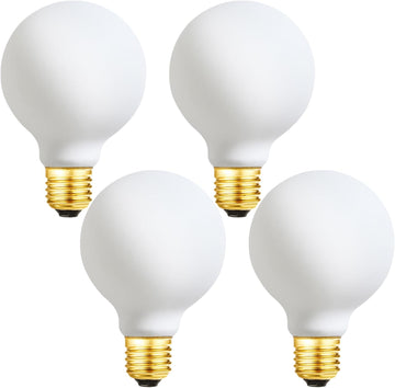 LED Light Bulb G25/G80 Dimmable Flick-Free Matt White 6W Cool White 5000k CRI95 600LM, 60W Equivalent Vintage LED