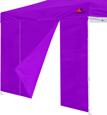 Door for 10x10 Canopy Frame Two Central Zipper Design for Easy Entry and Exit, 1 Pack Sunwall Only, Purple