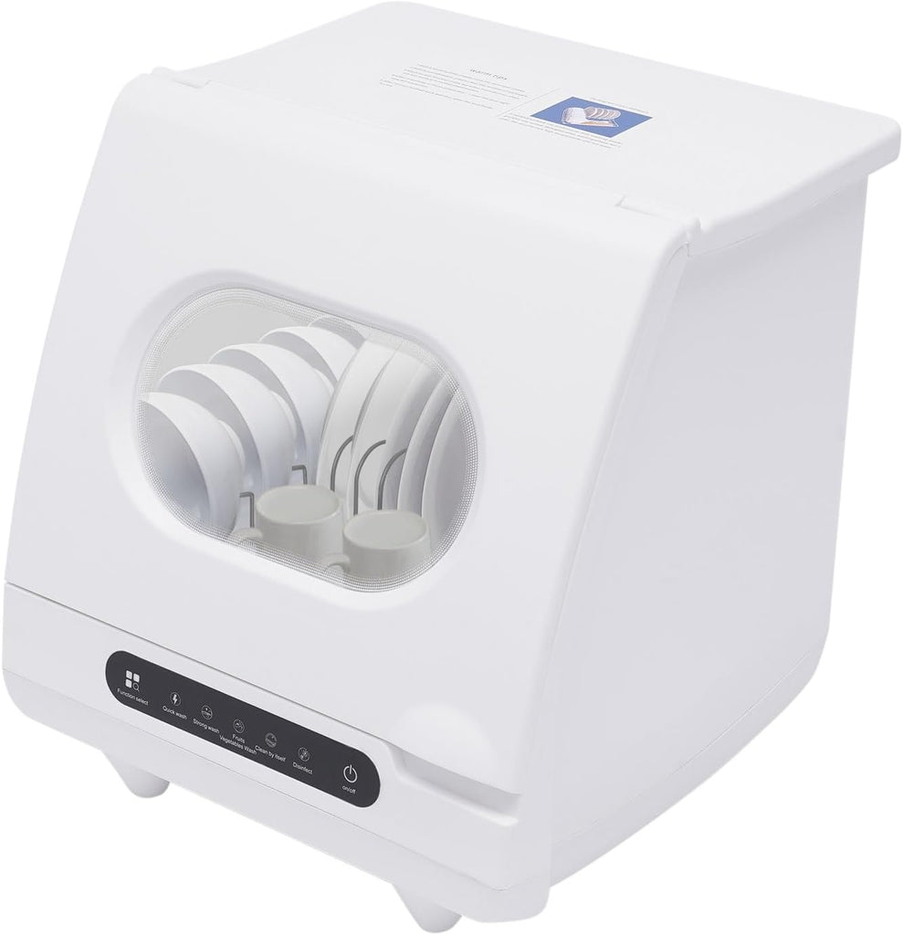 1200W Compact Countertop Dishwasher, 6 Place Settings Portable Dishwasher for Apartment RV
