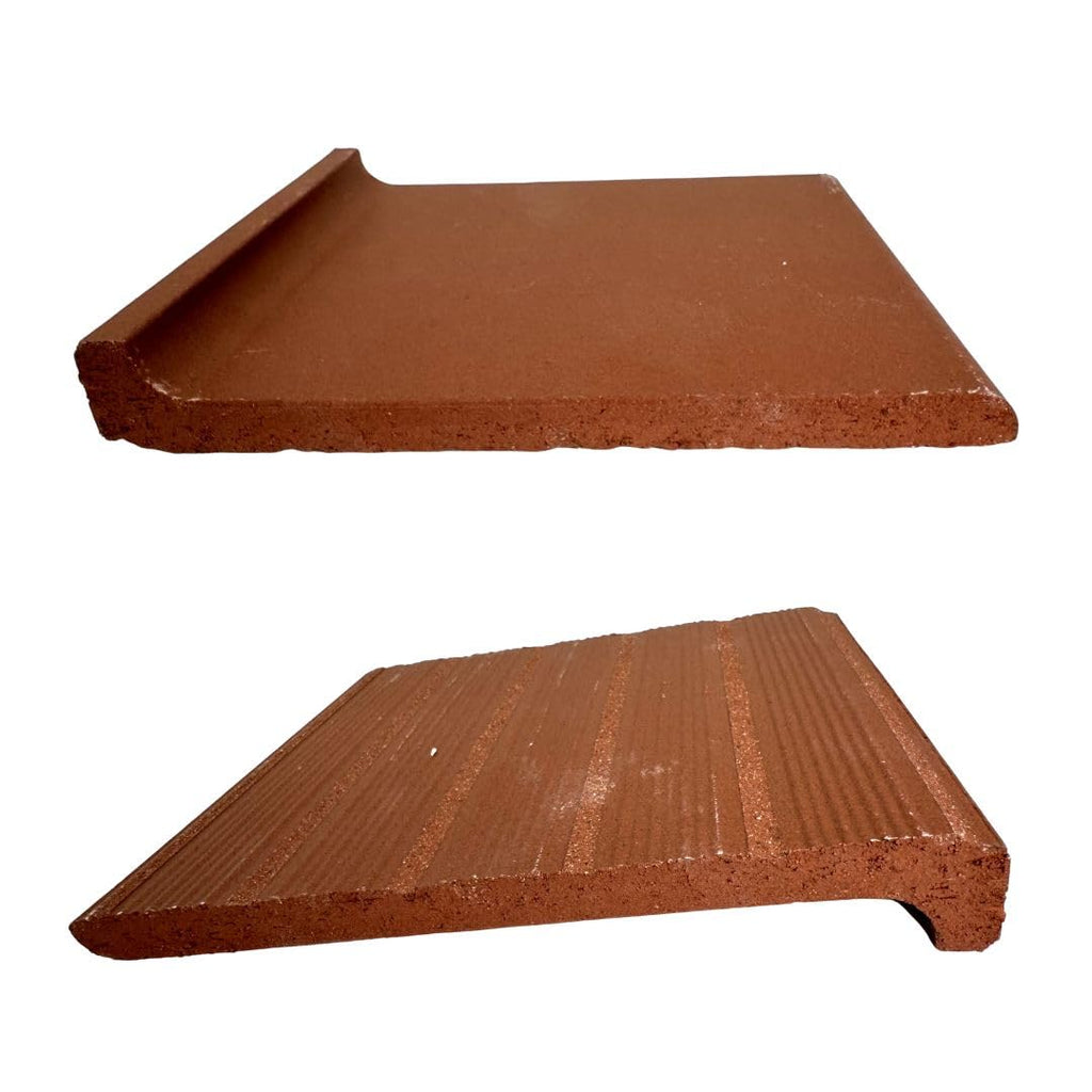 6x6 Colonial Red Quarry Cove Base Tile, Matte Non-Slip Ceramic for Sanitary Wall-to-Floor Edge, Indoor & Outdoor