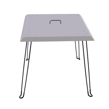 Fire Pit Heat Deflector, 24 x 24 x 24 Inch, Stainless Steel Fire Pit Cover 1.5mm Thick, w/Foldable Legs and Carrying
