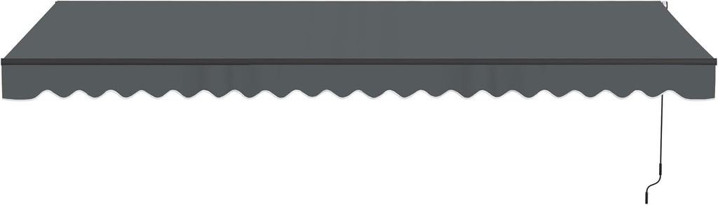 Electric Patio Awning Caribbean Black Frame 20x10 Charcoal Gray | Retractable sunshade for decks and balconies