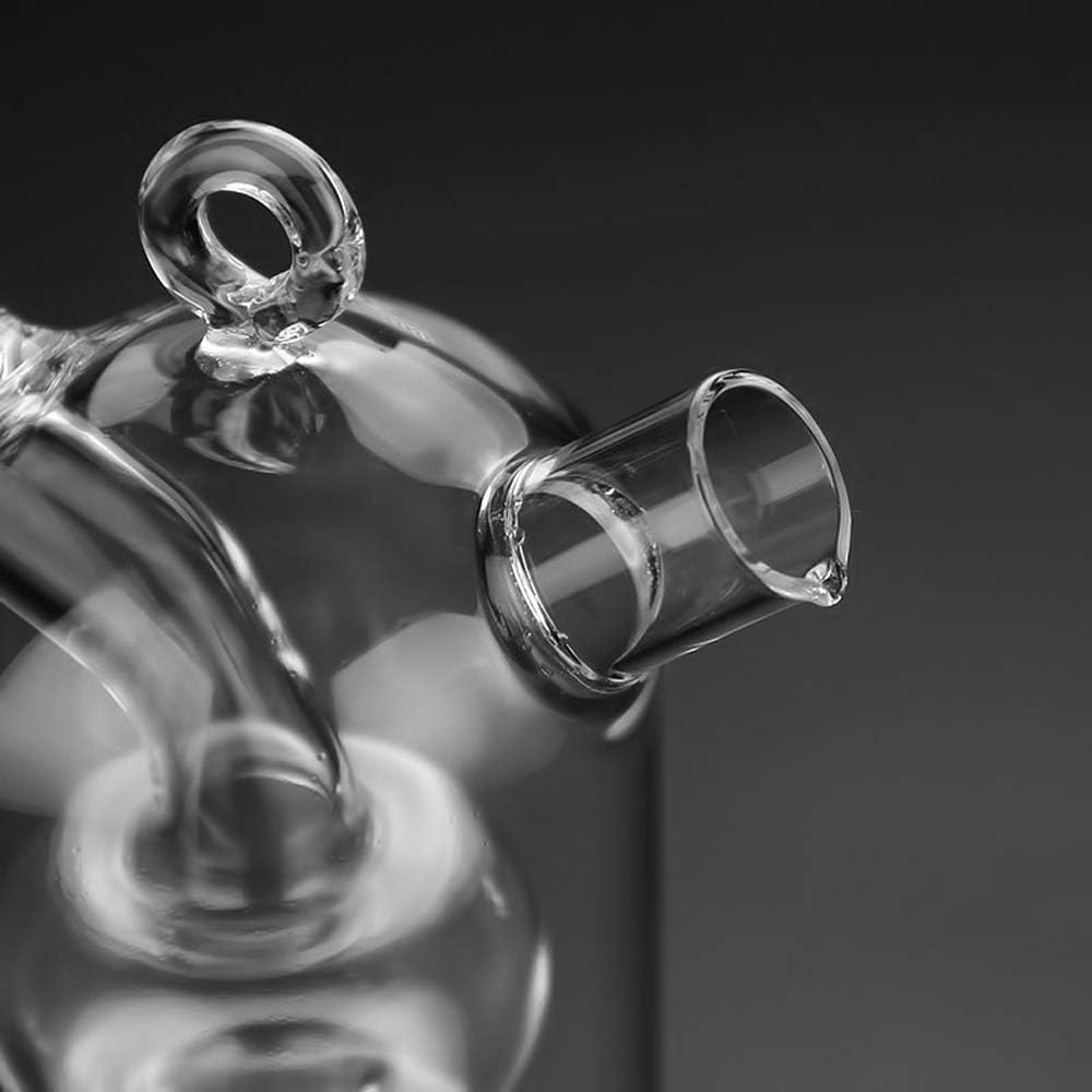 Olive Oil and Vinegar Dispenser Cruet Bottles, 2 in 1 Transparent Dual Glass Cooking Container
