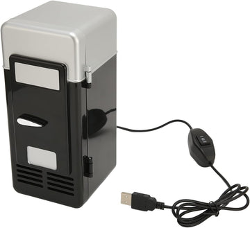 Mini USB Fridge Cooler Beverage Drink Cans Cooler Warmer Refrigerator for Laptop Bedroom, Portable Cold Fridge for
