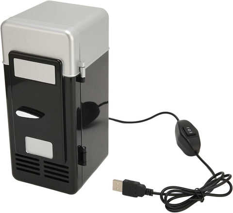Mini USB Fridge Cooler Beverage Drink Cans Cooler Warmer Refrigerator for Laptop Bedroom, Portable Cold Fridge for