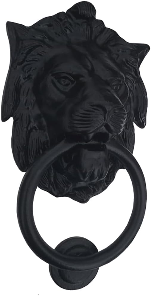 Hardware "Lion Ring" Black Antique Iron Door Knocker for Door Front