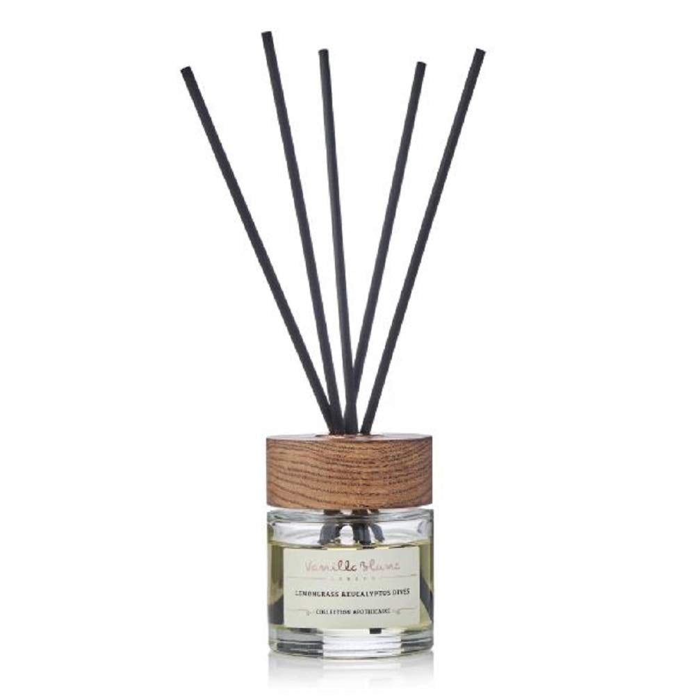 Natural Reed Diffuser & Candle Gift Set Encased in Signature Hand Crafted Wooden Box (Sweet Orange & Atlas Cedar Wood)