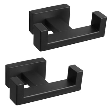 Bath Double Towel Hook- Stainless Steel Square Robe Towel Holder, Heavy Duty Rustproof Double Coat Hook