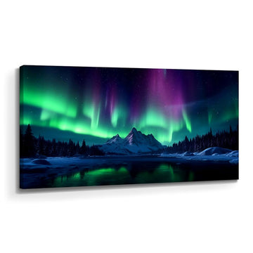 A Borealis Canvas Wall Art: Northern Lights Picture Bedroom Living Room Painting Print Artwork Home Office Decor