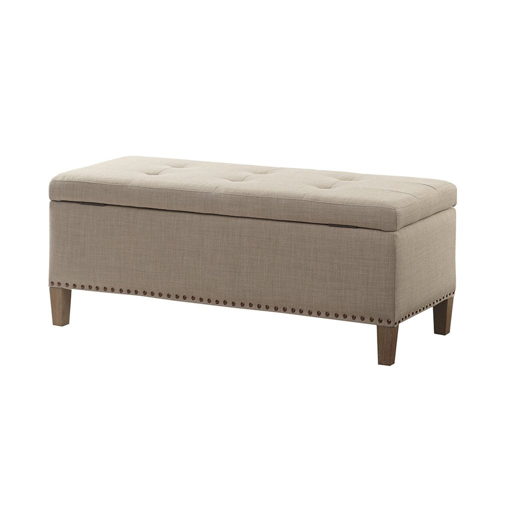 Entryway Accent Bench Flip Top Storage Bench Ottoman, Nailhead Trim, Tufted Padded Top, Modern Bed End Bench Storage