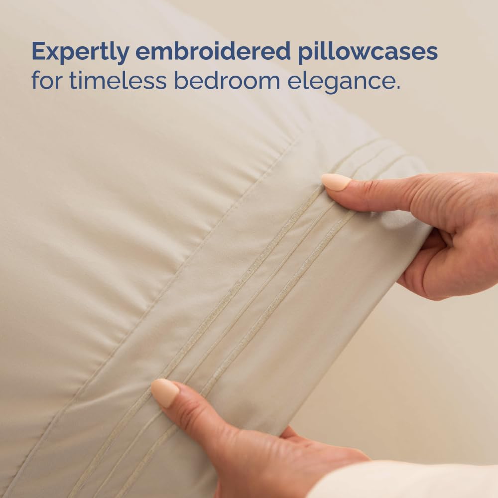 Flex Top Split Head King 4 Piece Sheet Set - Ultra-Soft, Breathable - Wheat