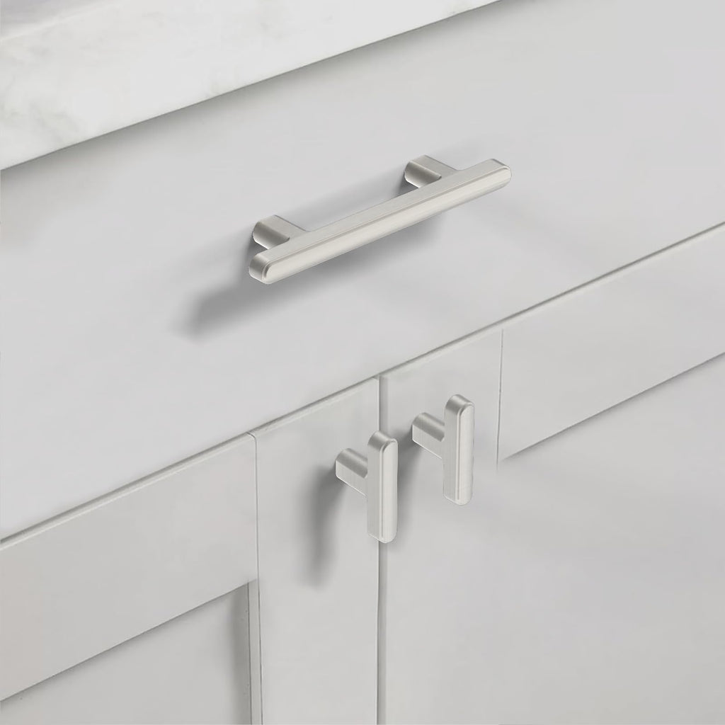6 Pack Brushed Nickel Cabinet Pulls Heavy-Duty Solid Kitchen Cabinet Handles Satin Nickel Drawer Hardware s Cupboard