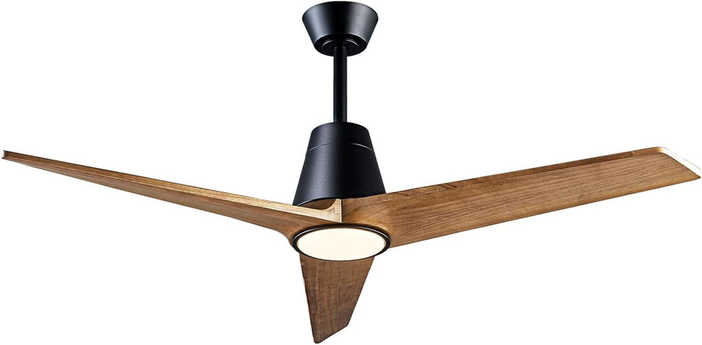 52'' Solid Wood 3 Blades Ceiling Fan RGB Light DC Reversible Remote Control