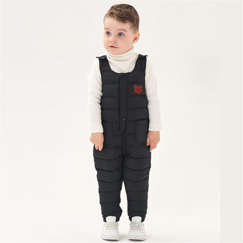 Toddler Snow Suit Boy Snow Bibs Kids SnowSuit Puffer Winter Warm Zip Up Baby Snowsuits Waterproof 0ne Piece Quilted