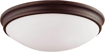 Two Light Bowl Flush Mount Ceiling Light - Dark Bronze, 12 Inch Dimmable Damp Rated